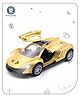 Aditi Toys Premium Metal Die-Cast Sports Racer Car - Realistic Engine Sound, LED Lights, Pull Back Action, Open & Close Doors - Kids Toy for Ages 3+, BIS Approved (Gold)