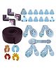 Nexbie Baby Safety Kit - 2 Meters W Shape Safety Guard Protector+4 Corner Guards+4 C-Shape Door Stoppers+12 Socket Guards+ 5 Child Safety Locks for Drawers, Cabintes. All-in-one Baby Proofing Products