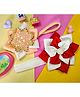 Kamule Set Of 2 Floral Applique Detailed & Pearls Embellished Headbands - Peach & Red