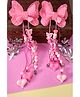 Kamule Sequin & Beads Embellished Bow Designed Hair Clips - Pink
