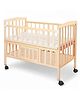 VParents Wooden Multi Usage Baby Crib Cot Cradle Bed with Mattress and Mosquito Net with Storage Space 0-3 Year