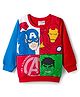 Babyhug Disney Terry Knit Drop Shoulder Full Sleeves Sweatshirt With Avengers Graphics - Red