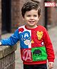 Babyhug Disney Terry Knit Drop Shoulder Full Sleeves Sweatshirt With Avengers Graphics - Red