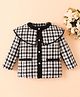 Mark & Mia Full Sleeves Checks Winter Jacket With Pockets - Black