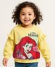 Babyhug Disney Terry Knit Drop Shoulder Full Sleeves Sweatshirt With Ariel Graphics - Yellow