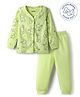 Babyoye Cotton Modal Super Soft Blend Full Sleeves Thermal Wear Set with Bunny Print - Green