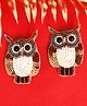 Twisty Locks Owl Designed & Sequins Embellished Hair Clips - Golden