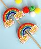 Twisty Locks Beads Embellished Rainbow Designed Hair Clips - Multi Colour