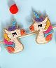 Twisty Locks Beads Embellished Unicorn Designed Hair Clips - Multi Colour