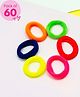 Twisty Locks Set Of 60 Solid Rubber Bands With Pouch - Multi Colour