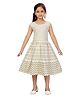 Aarika Cotton Woven Sleeveless Chevron Printed Dress - Cream