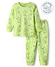 Babyoye Cotton Modal Super Soft Blend Full Sleeves Thermal Vest & Pant Set with Rabbit Print - Green