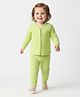 Babyoye Cotton Modal Super Soft Blend Full Sleeves Dyed Solid Color Thermal Vest & Pant Set - Green