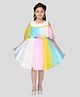 Aarika Woven Cold Shoulder Sleeves Colour Blocked Dress - Multi Colour