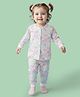 Babyoye Cotton Modal Super Soft Blend Front Open Full Sleeves Thermal Inner Wear With Floral Print - White