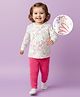 Babyoye Cotton Modal Super Soft Blend Full Sleeves Thermal Wear Set with Floral Print - White & Pink