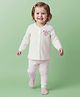 Babyoye Cotton Modal Super Soft Blend Full Sleeves Solid Dyed Thermal Inner Wear Set With Butterfly Print - White