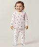 Babyoye Cotton Modal Super Soft Blend Full Sleeves Thermal Inner Wear Set With Butterfly Print - White