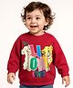 Babyhug Disney Terry Knit Full Drop Shoulder Sleeves Sweatshirt With Lion King Graphics - Maroon