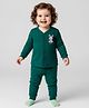 Babyoye Cotton Modal Super Soft Blend Full Sleeves Thermal Inner Wear Set With Animal Print - Teal Blue