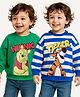 Babyhug Disney Terry Knit Full Drop Shoulder Sleeves Sweatshirts With Winnie & Friends Graphics Pack of 2 - Green & Blue