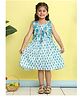 Kinder Kids Cotton Woven Sleeveless Floral Printed Dress & Jacket Set - Blue