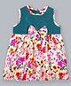 Shoppertree Georgette Woven Sleeveless Floral Printed Dresss - Multi Colour