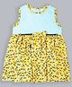 Shoppertree Woven Sleeveless Floral Printed Dress - Lemon Yellow