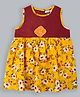 Shoppertree Rayon Woven Sleeveless Floral Printed Dress - Yellow