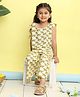 Kinder Kids Cotton Woven Sleeveless Leopard Printed Top & Pant Set - White