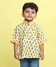 Kinder Kids Cotton Woven Half Sleeves Floral Printed Tie Dye Shirt - Yellow