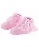 Akinos Kids Cotton Ruffle & Bow Applique Detailed Frill Socks - Pink