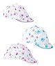 Akinos Kids Cotton Pack Of 3 Floral Designed Caps - Multi Colour