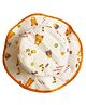 Akinos Kids Cotton Teddy Bear Printed Bowler Hat - Orange - Diameter - 15 cm