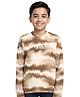CAVIO Cotton Blend Knit Full Sleeves Tie Dye Tee - Brown