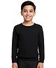 CAVIO Cotton Blend Knit Full Sleeves Solid Tee - Black