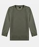 CAVIO Cotton Blend Knit Full Sleeves Solid Tee - Green