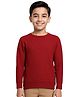 CAVIO Cotton Blend Knit Full Sleeves Solid Tee - Maroon