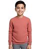 CAVIO Cotton Blend Knit Full Sleeves Solid Tee - Pink
