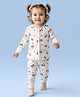 Babyoye Cotton Modal Super Soft Blend Full Sleeves Thermal Inner Wear Co-Ord Set With Bow & Polka Dot Print - White
