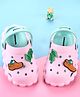Cute Walk by Babyhug Back Strap Closure Clogs with Leaves  Applique - Pink