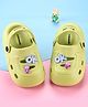 Cute Walk by Babyhug Back Strap Closure Clogs With Teddy Bear Applique - Lime Green