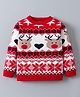 Mark & Mia Viscose Full Sleeves Pullovers with Intarsia Design - Red