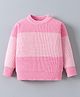 Mark & Mia Viscose Full Sleeves Pullovers with Color Block Design - Pink