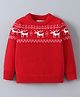 Mark & Mia Viscose Full Sleeves Pullover Sweater with Christmas Design - Red