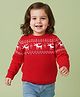 Mark & Mia Viscose Full Sleeves Pullover Sweater with Christmas Design - Red