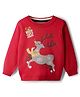 Mark & Mia Viscose Pullover Sweater With Reindeer Design - Red