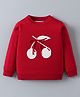 Mark & Mia Viscose Full Sleeves Pullovers with Cherry Design & Bow Applique - Red