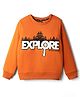 Pine Kids Cotton Knit Full Sleeves Text Printed Sweatshirt - Orange