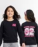 Pine Kids Knit Full Sleeves Sweatshirt with Front & Back Text Graphic - Black